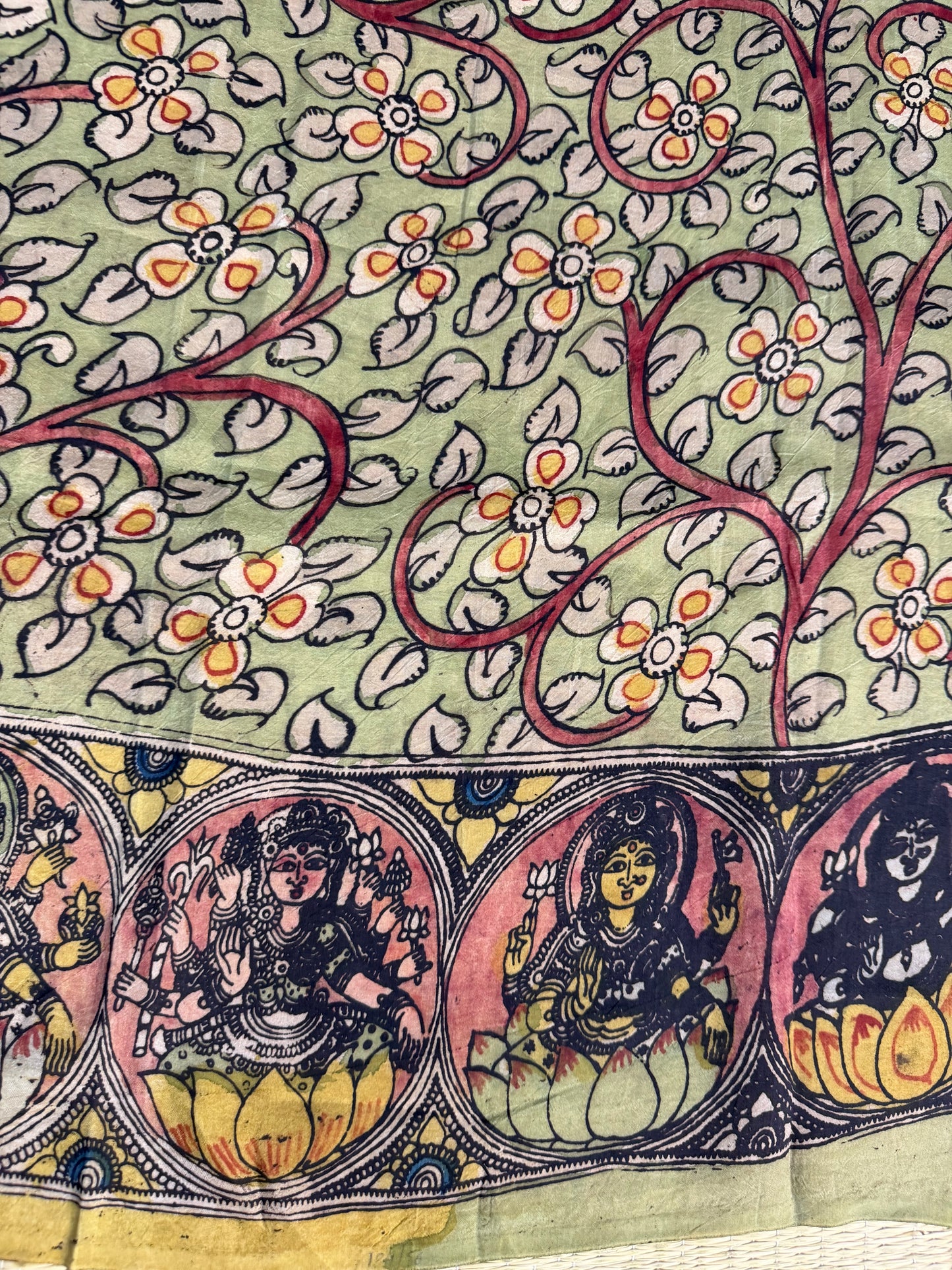 Penkalamkari silkcotton blouse material