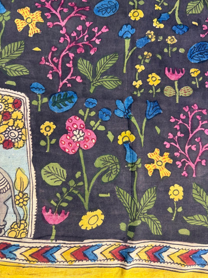 Silkcotton penkalamkari blouse material