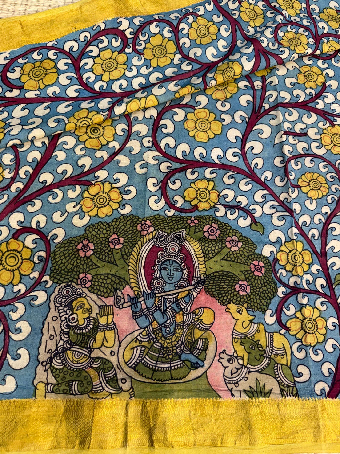 Pure cotton penkalamkari blouse material