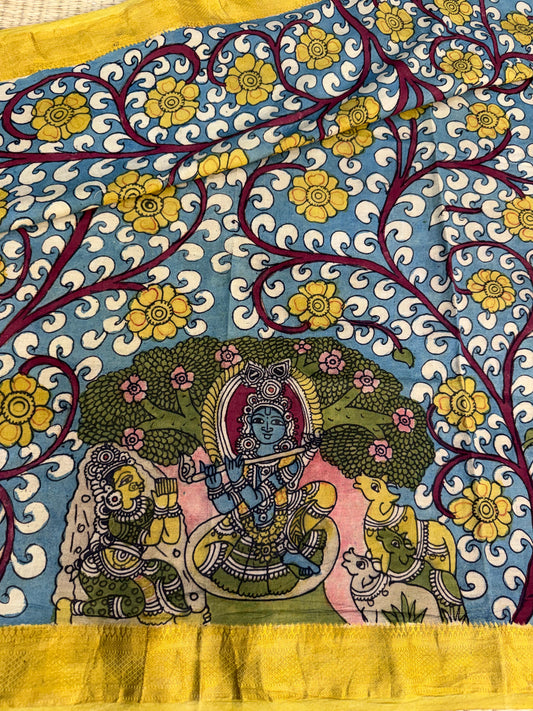 Pure cotton penkalamkari blouse material