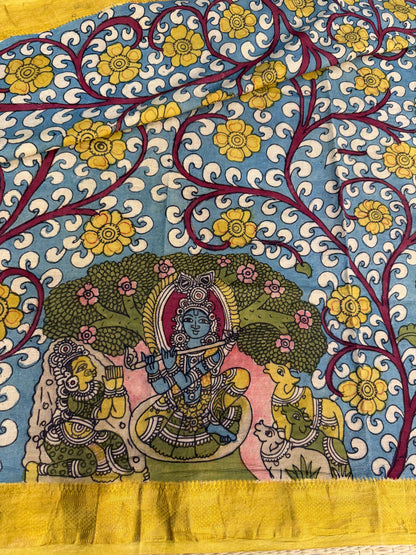 Pure cotton penkalamkari blouse material