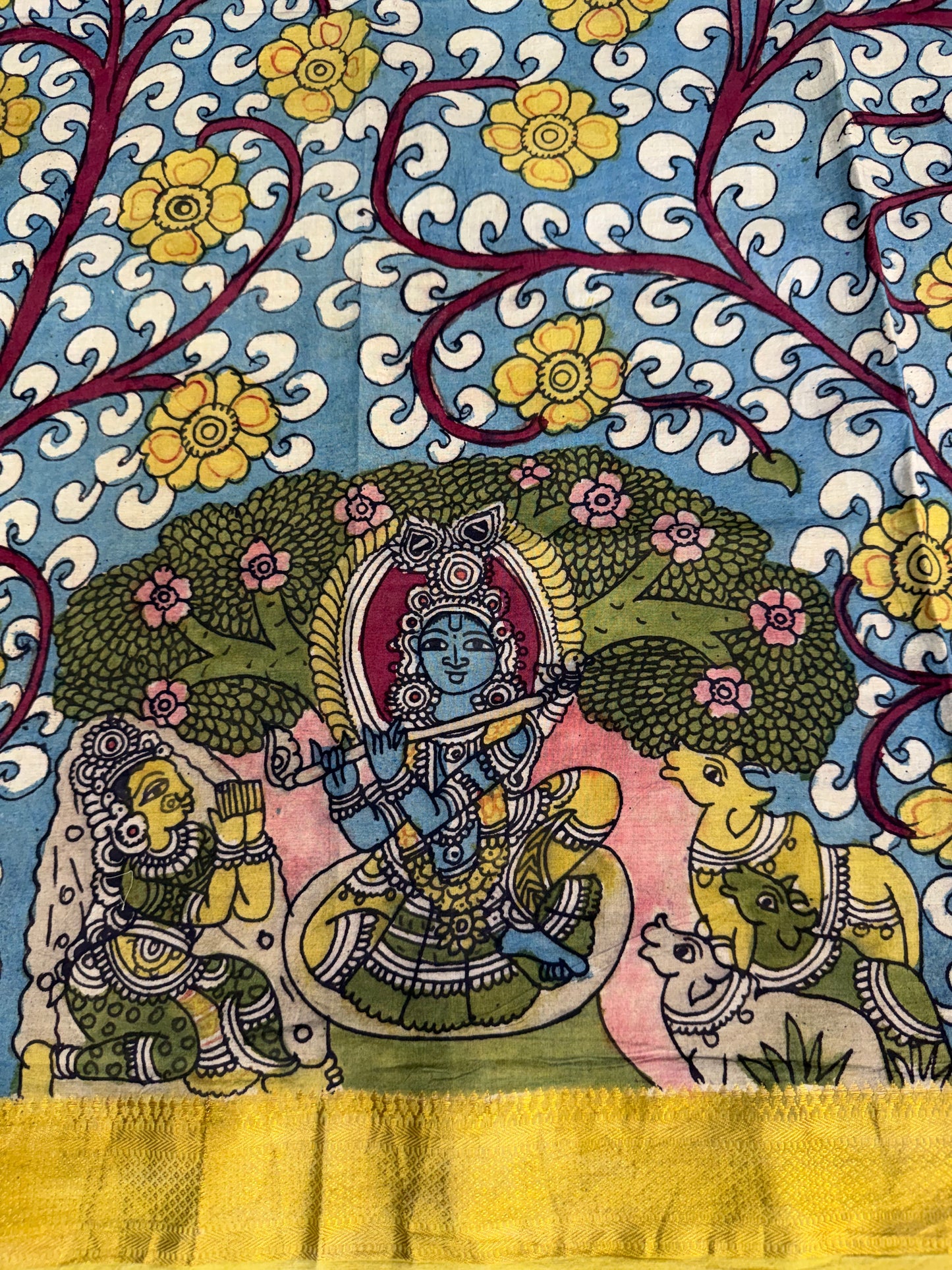 Pure cotton penkalamkari blouse material
