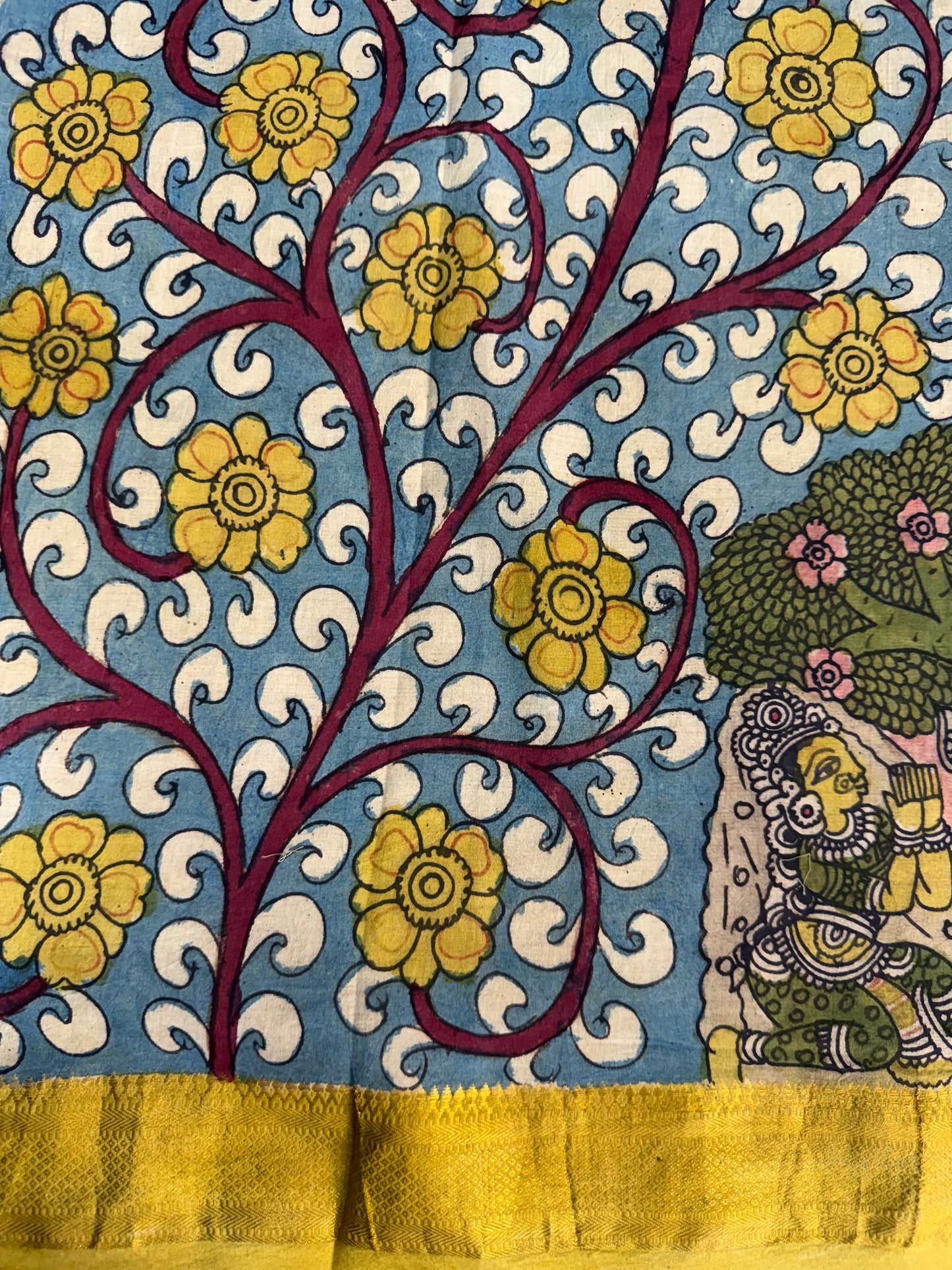 Pure cotton penkalamkari blouse material