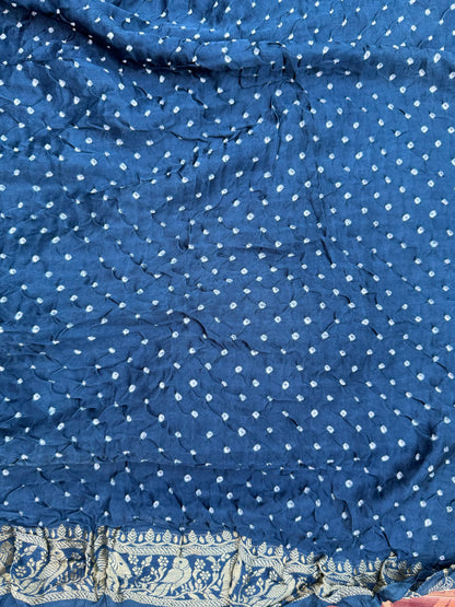 Digital Printed Gajjisilk Saree with Bandhini