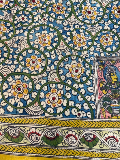 Silkcotton penkalamkari blouse material