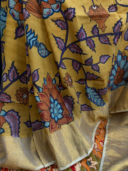 Silkcotton Penkalamkari Saree