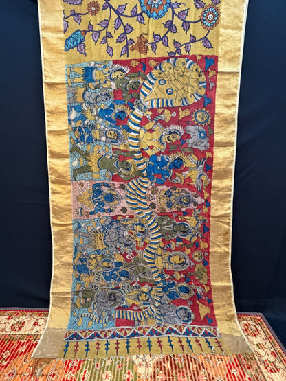 Silkcotton Penkalamkari Saree