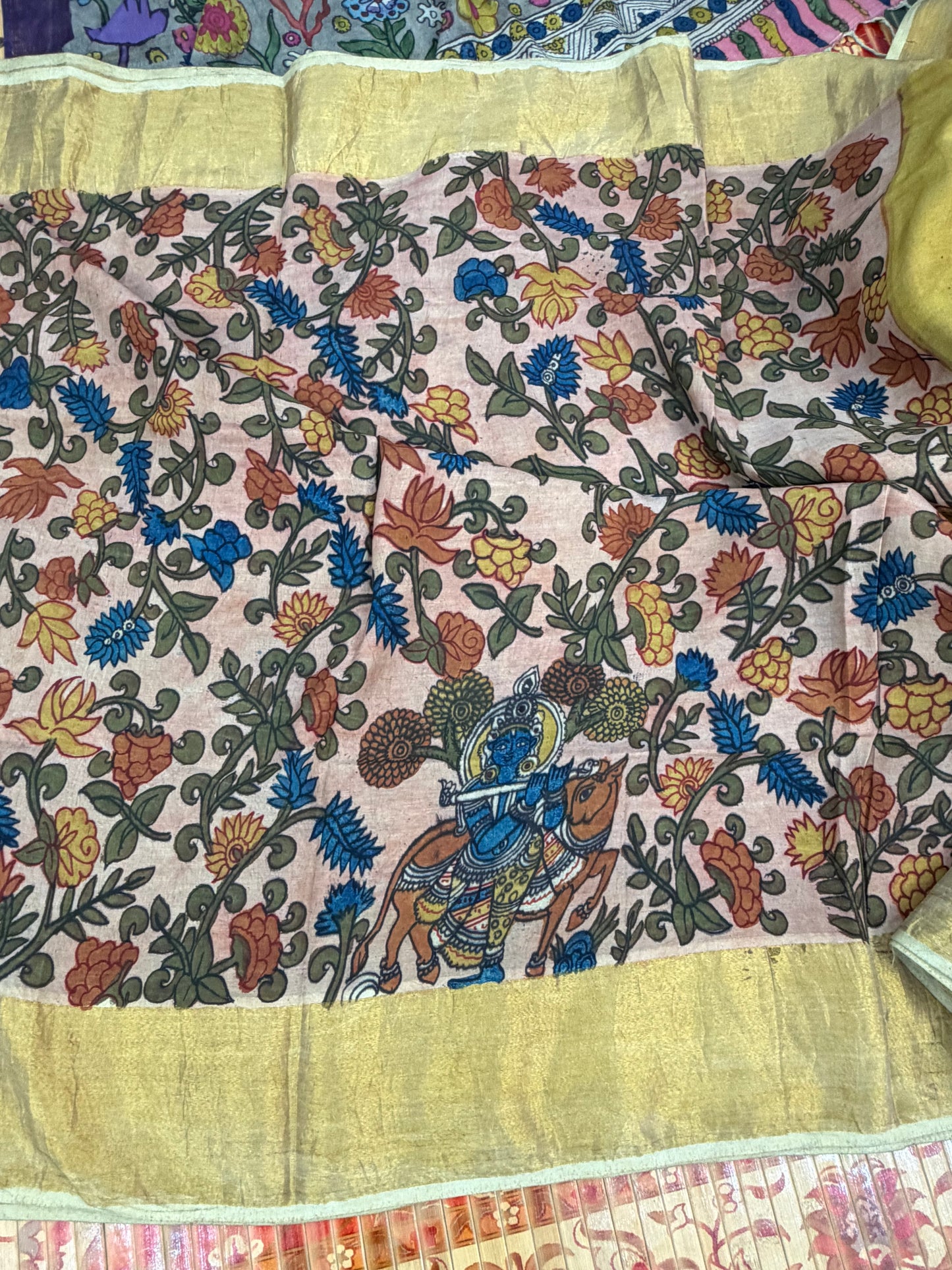 Silkcotton Penkalamkari Saree