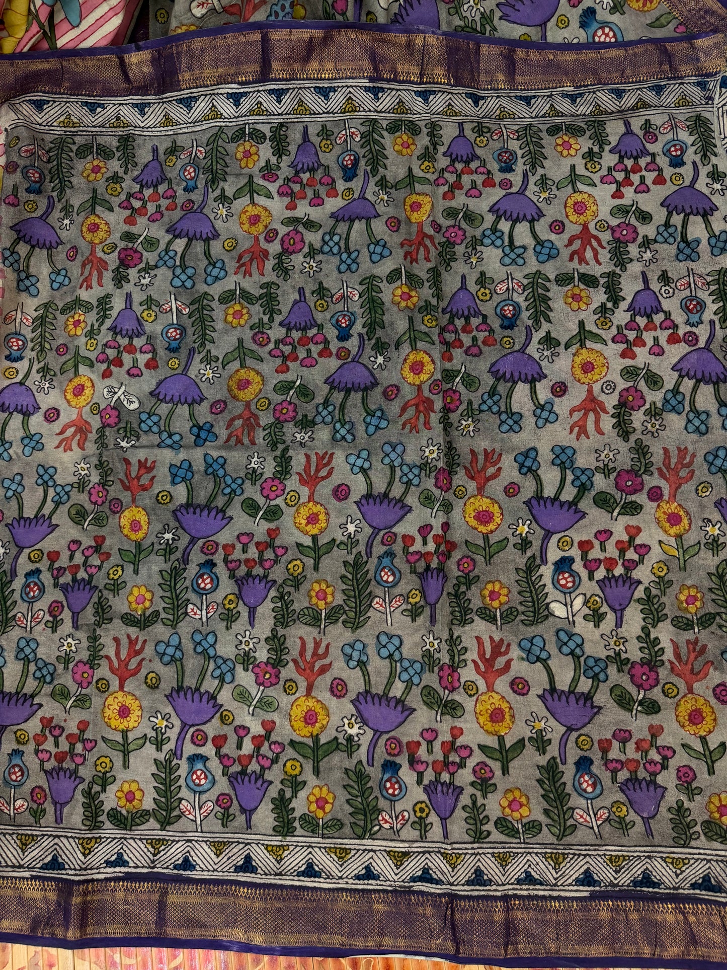 Silkcotton Penkalamkari Saree