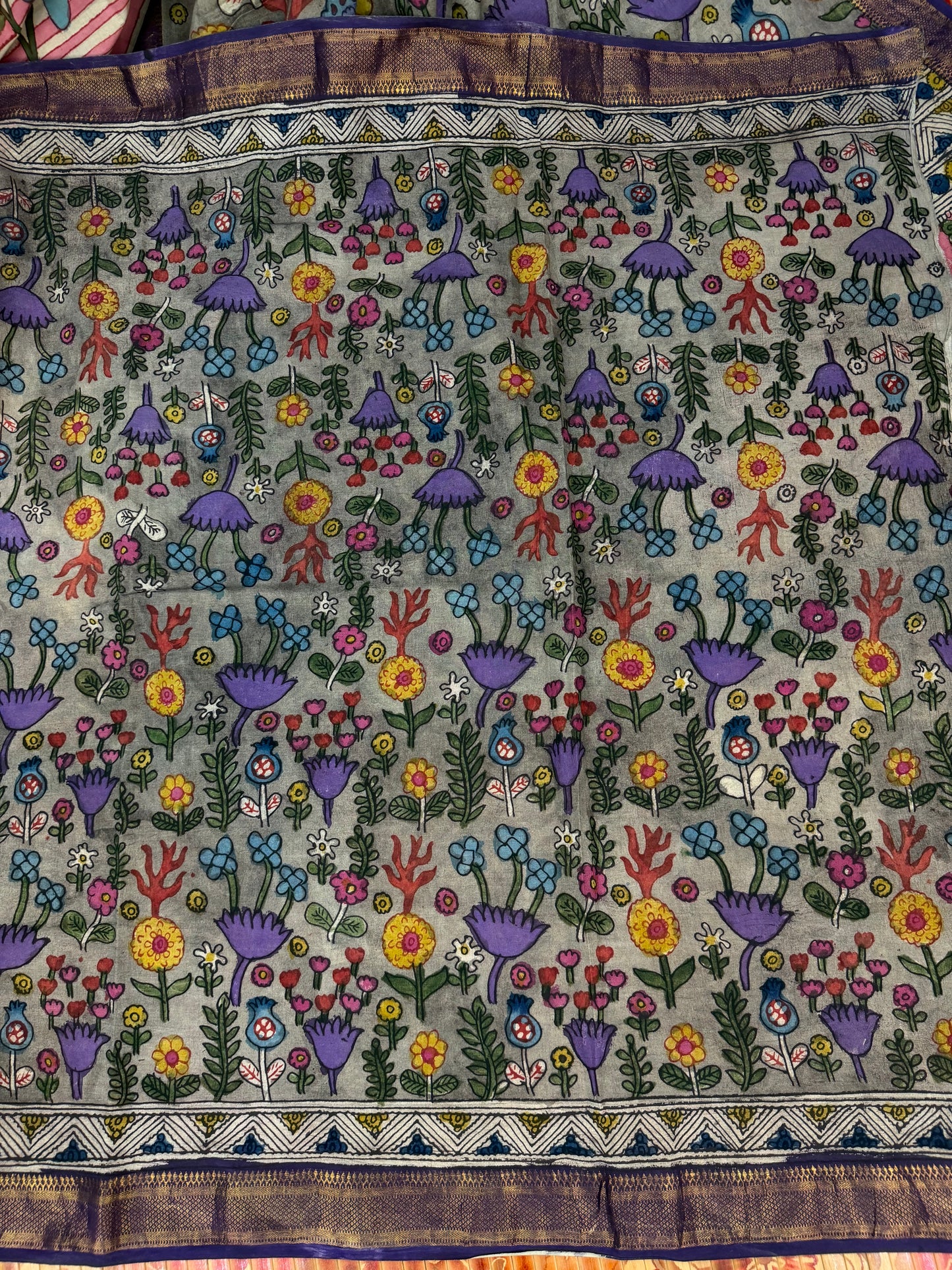 Silkcotton Penkalamkari Saree
