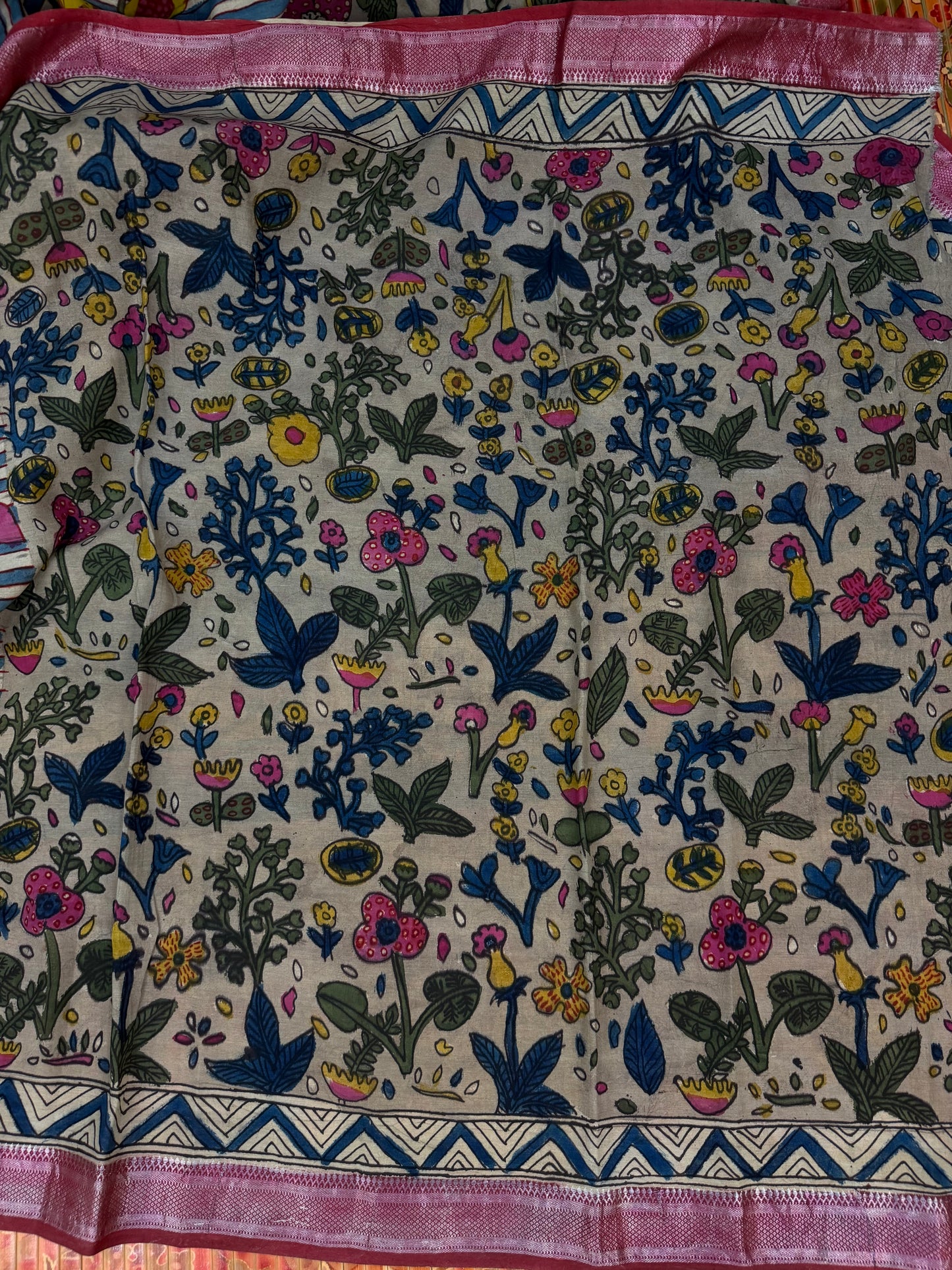 Silkcotton Penkalamkari Saree