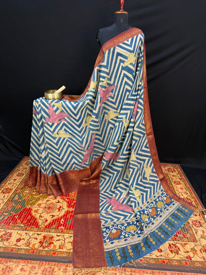 Silkcotton Penkalamkari Saree