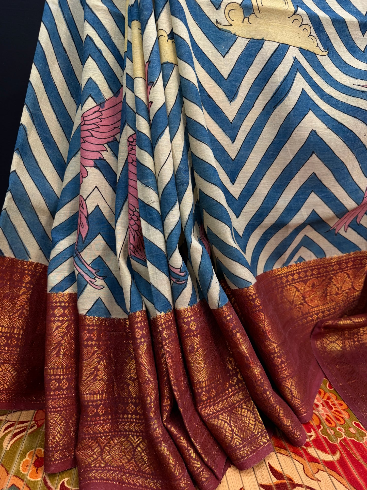 Silkcotton Penkalamkari Saree