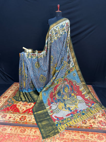 Silkcotton Penkalamkari Saree