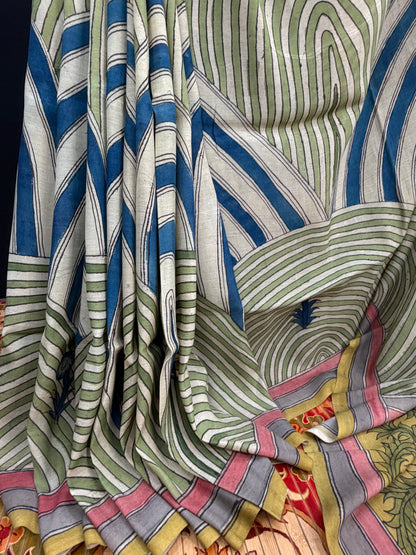 Silkcotton Penkalamkari Saree