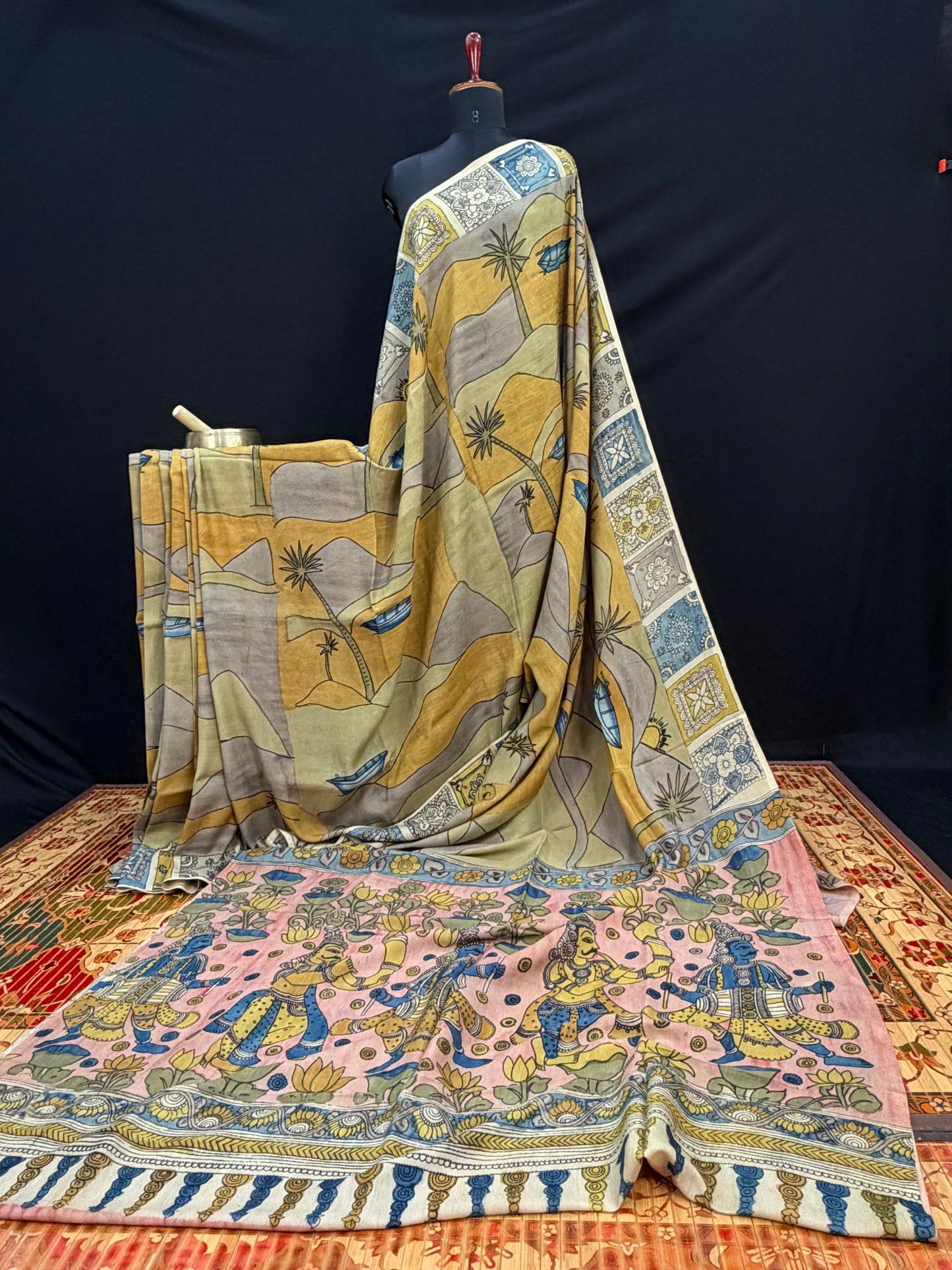 Silkcotton Penkalamkari Saree