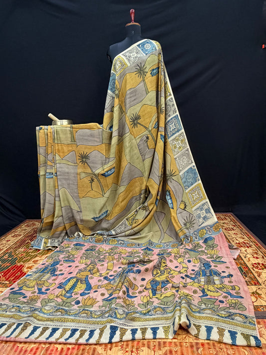 Silkcotton Penkalamkari Saree