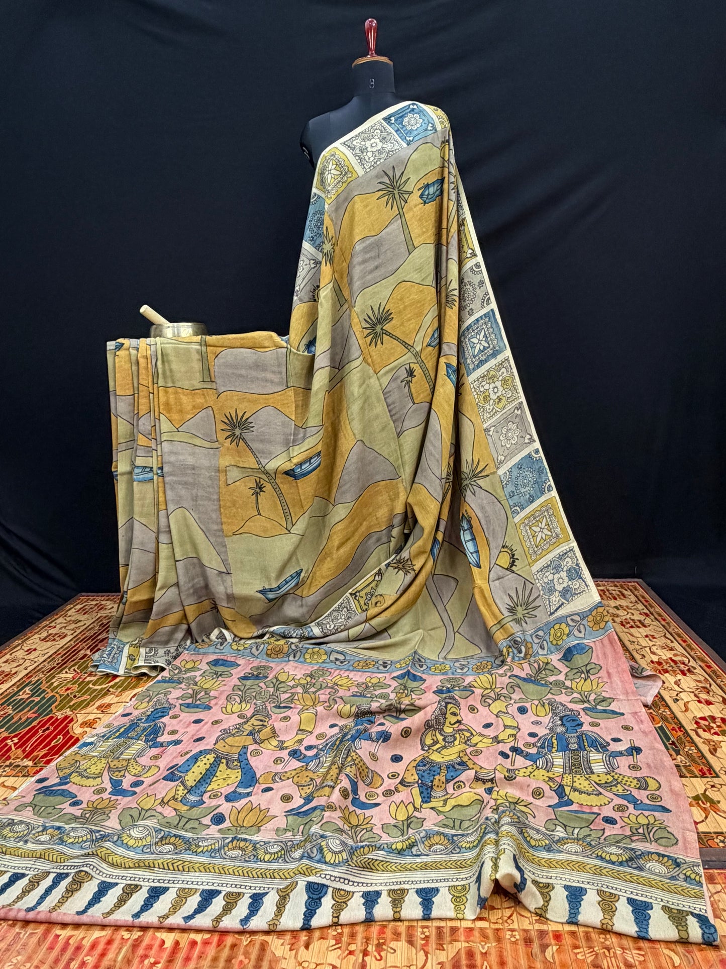Silkcotton Penkalamkari Saree