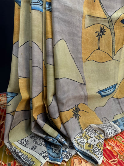 Silkcotton Penkalamkari Saree