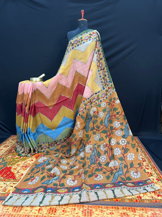 Silkcotton Penkalamkari Saree
