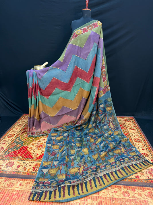 Silkcotton Penkalamkari Saree