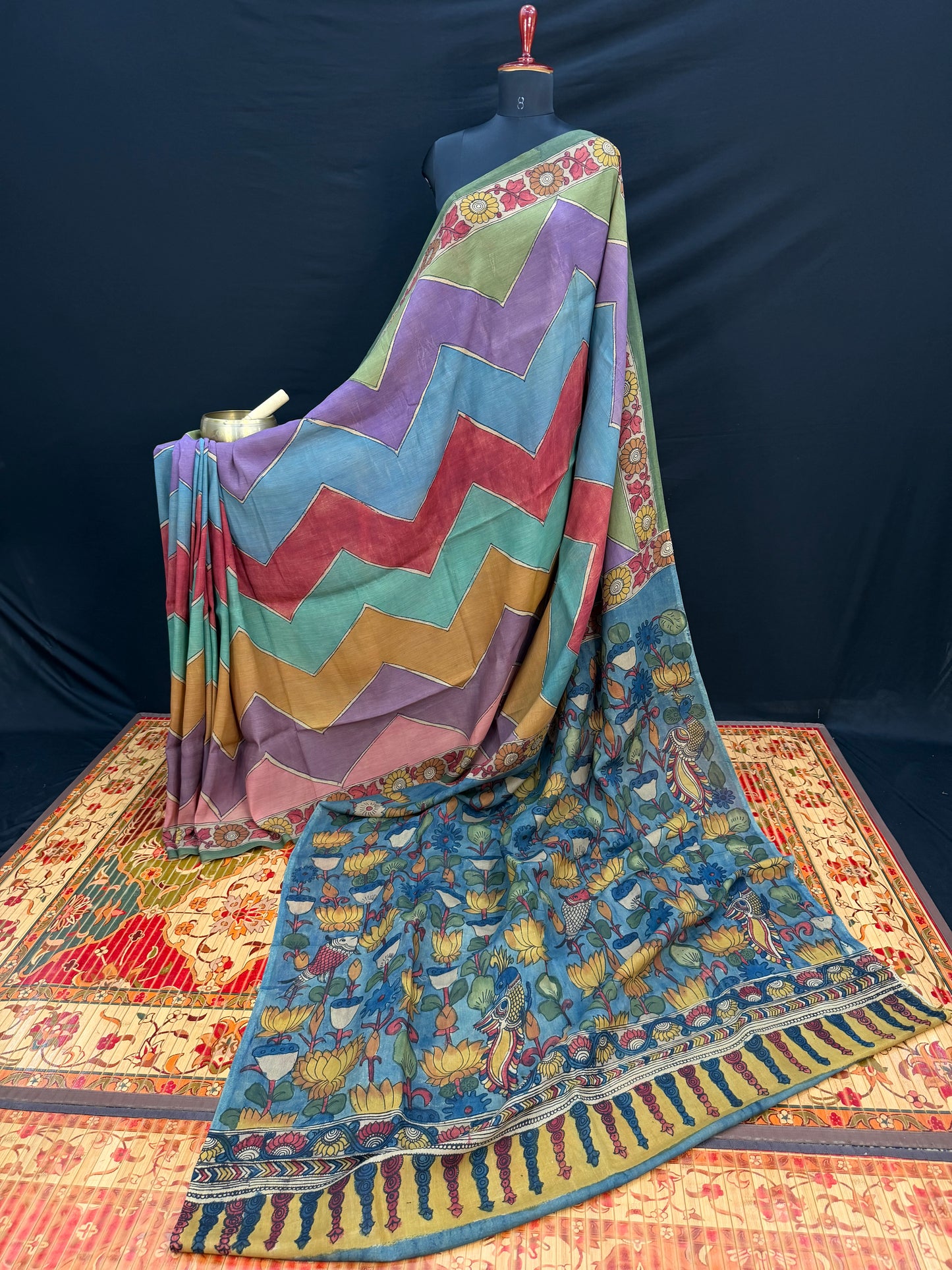 Silkcotton Penkalamkari Saree