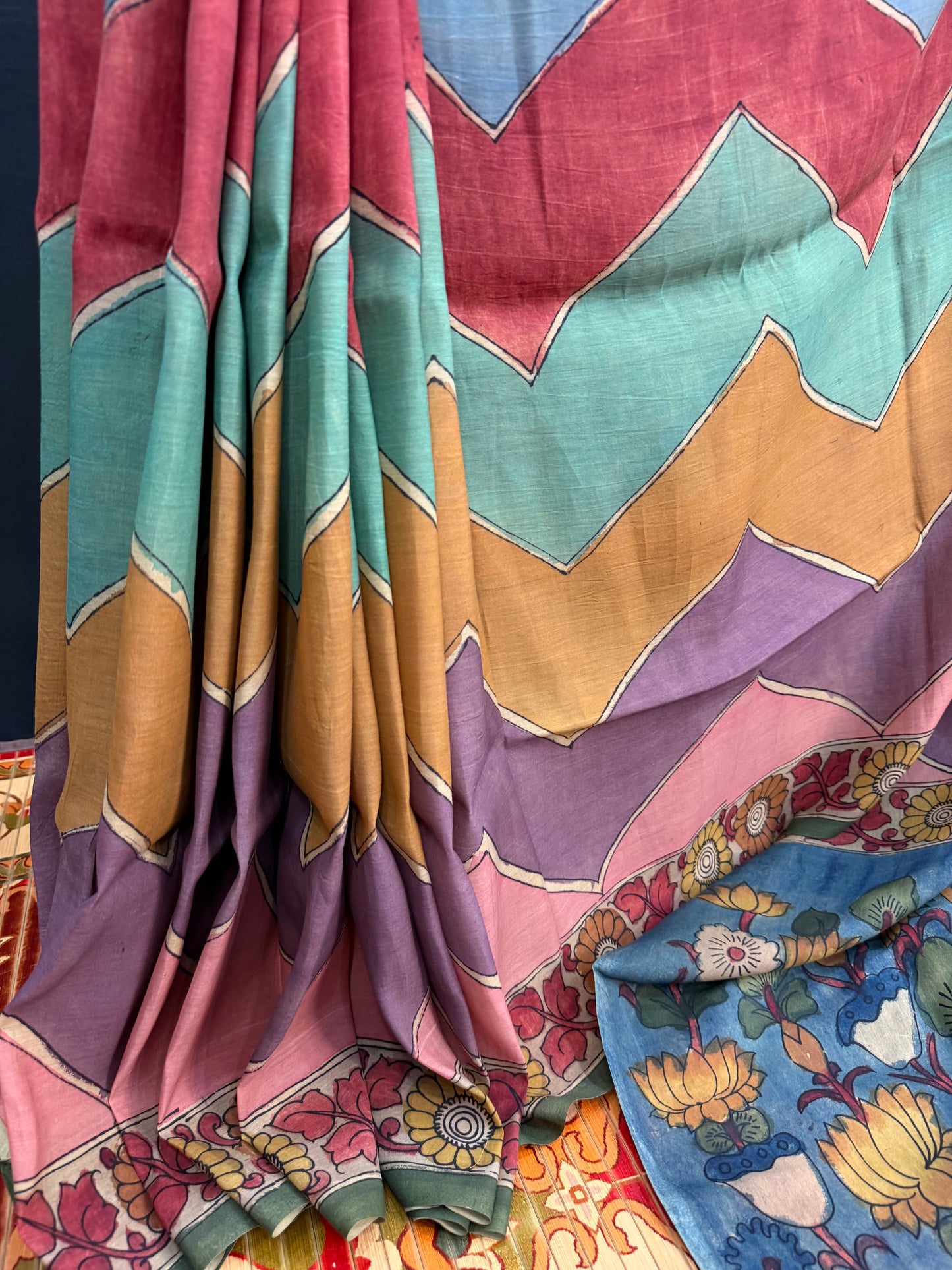 Silkcotton Penkalamkari Saree