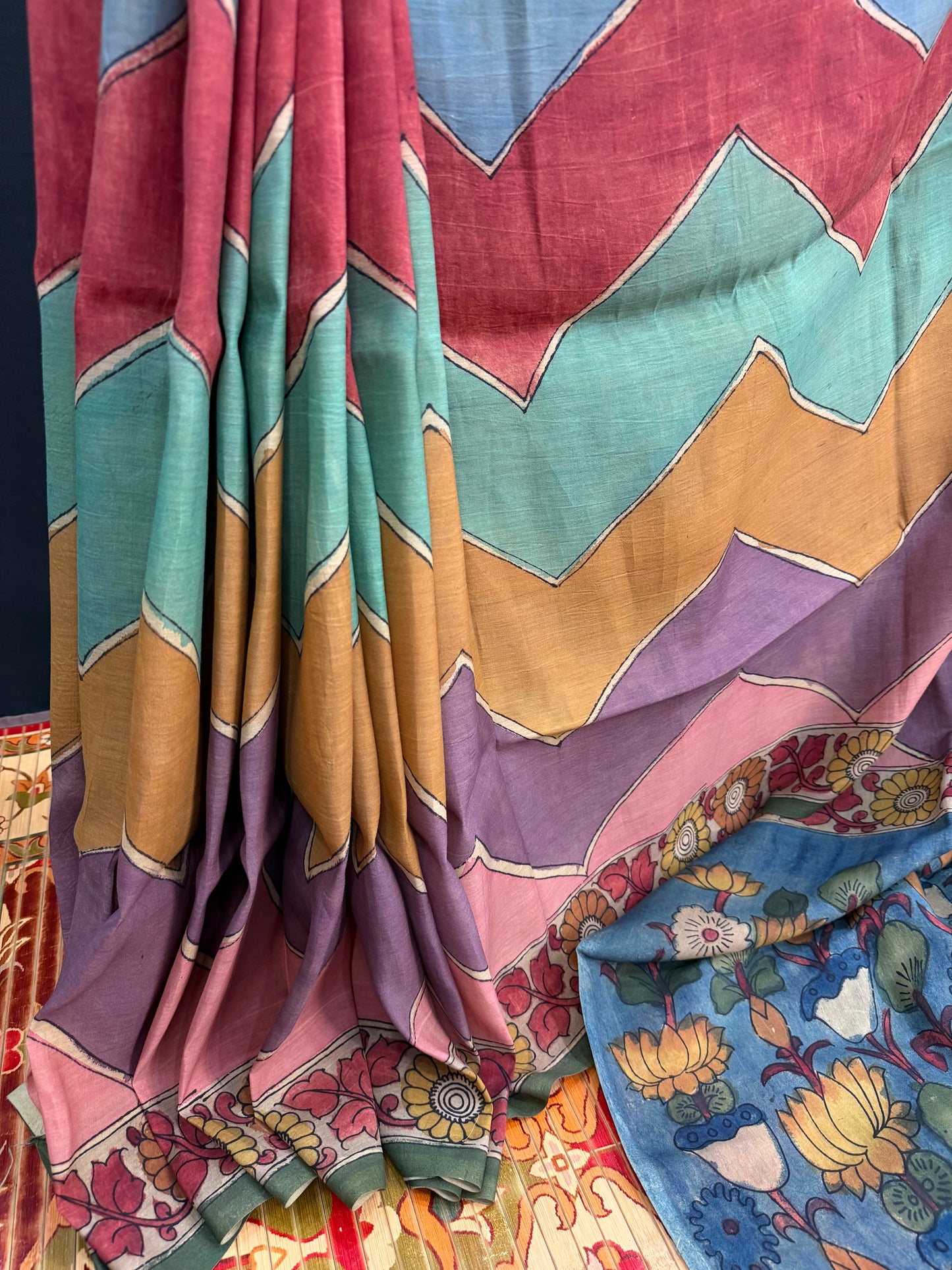 Silkcotton Penkalamkari Saree