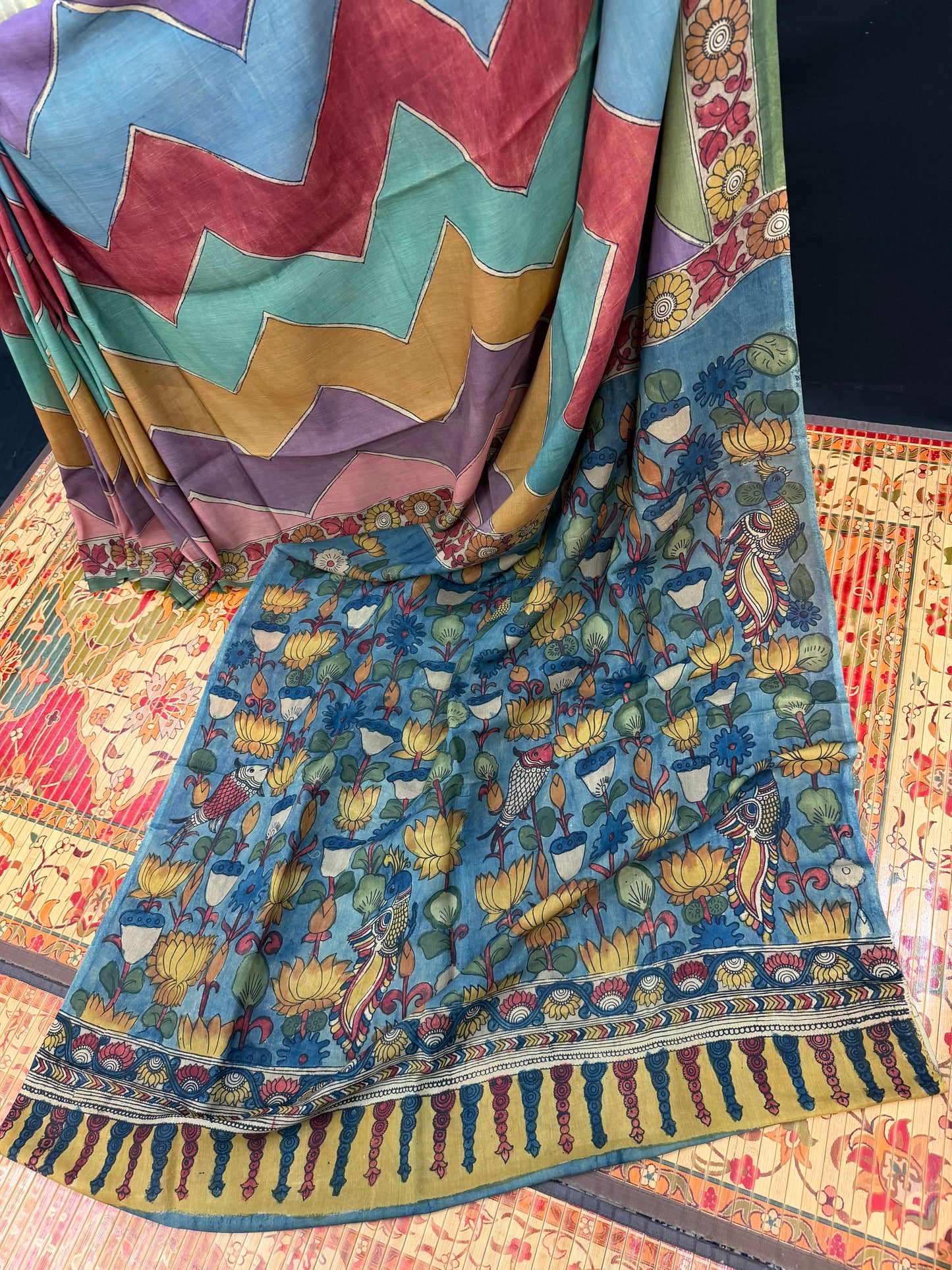 Silkcotton Penkalamkari Saree