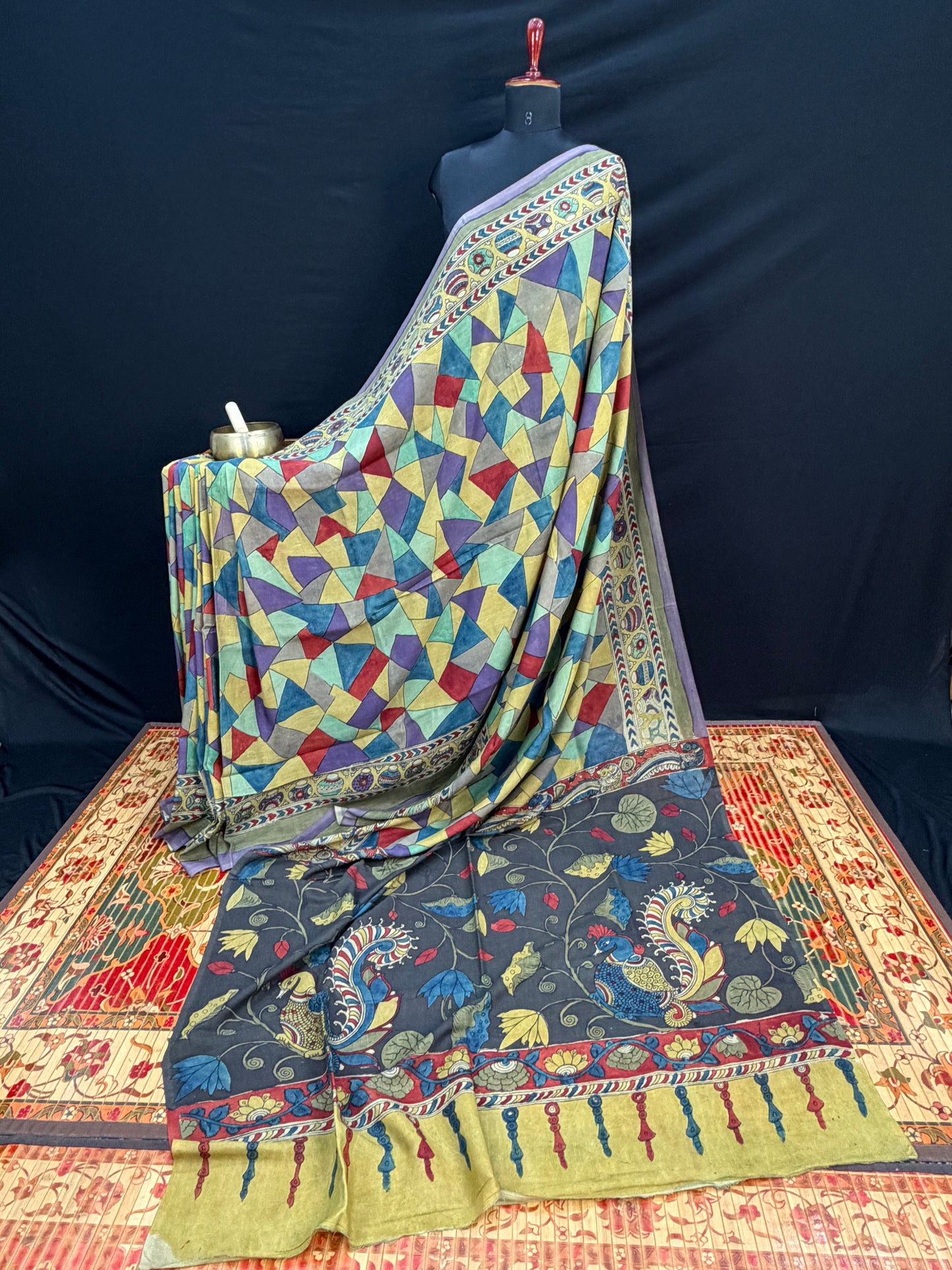 Silkcotton Penkalamkari Saree