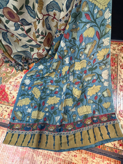Silkcotton Penkalamkari Saree