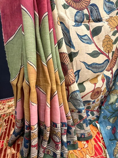 Silkcotton Penkalamkari Saree