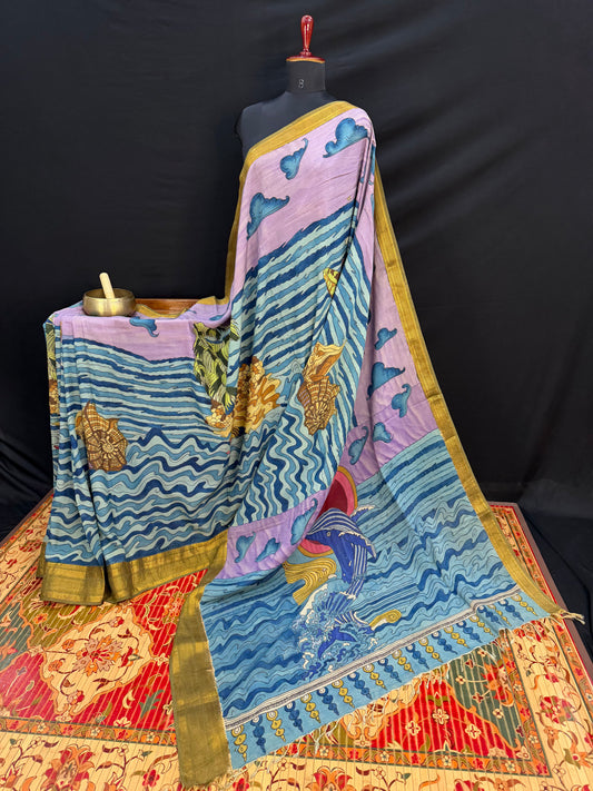 Silkcotton Penkalamkari Saree