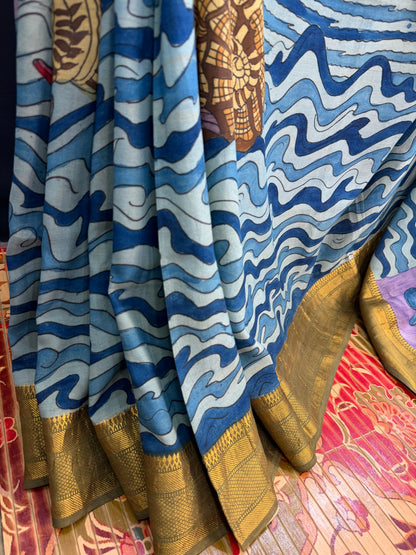 Silkcotton Penkalamkari Saree