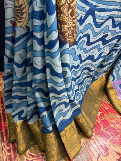 Silkcotton Penkalamkari Saree