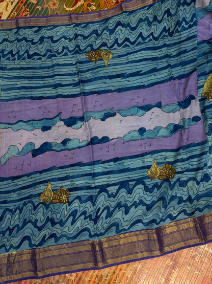 Silkcotton Penkalamkari Saree