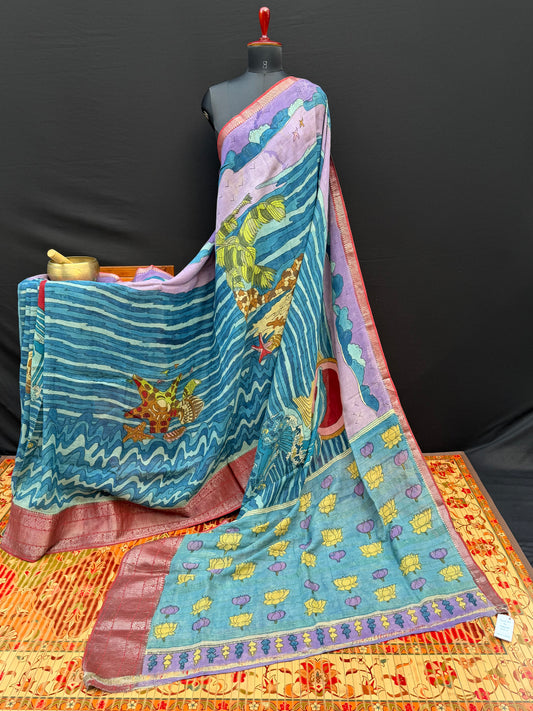 Silkcotton Penkalamkari Saree