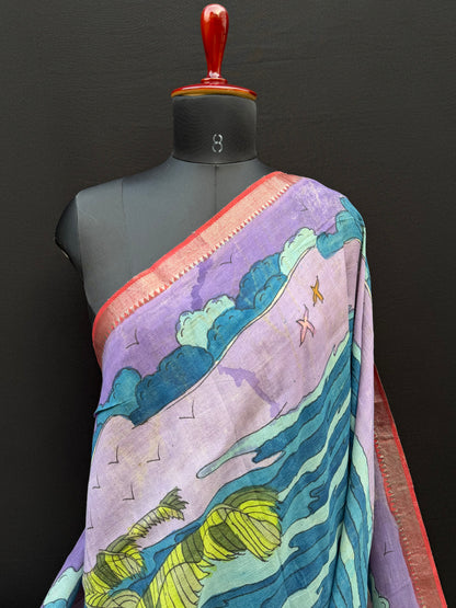 Silkcotton Penkalamkari Saree