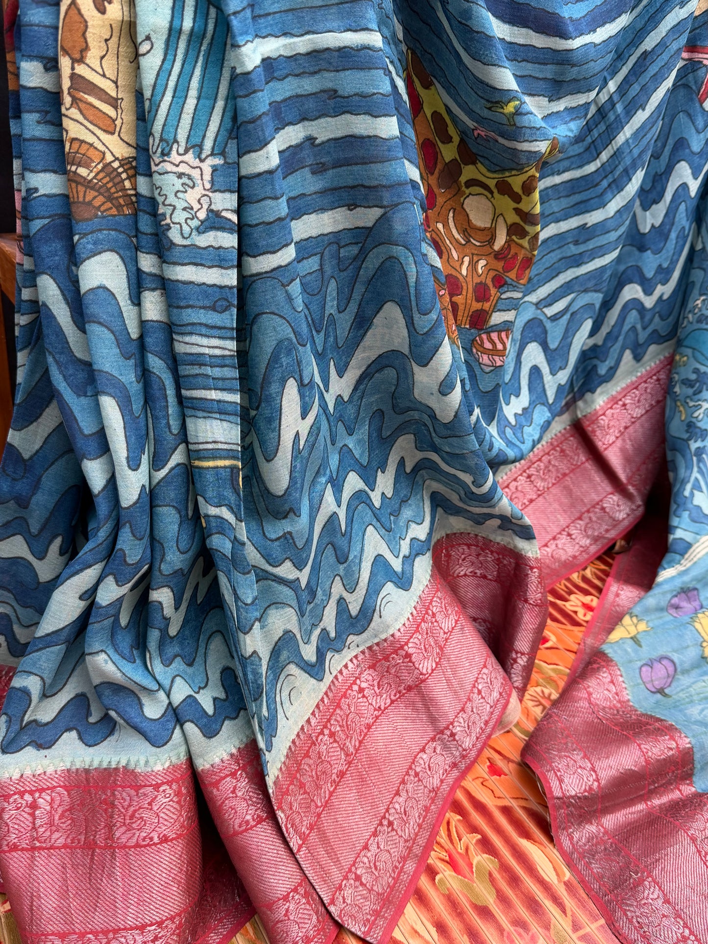 Silkcotton Penkalamkari Saree