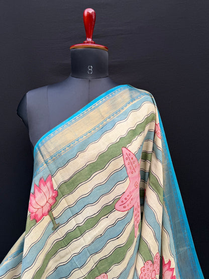 Silkcotton Penkalamkari Saree