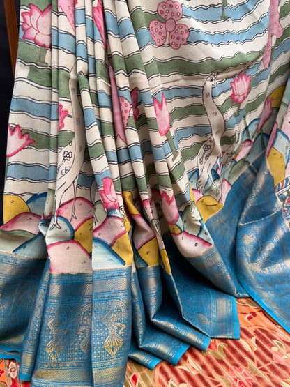 Silkcotton Penkalamkari Saree