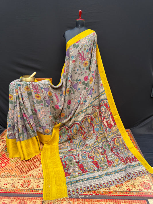 Silkcotton Penkalamkari Saree