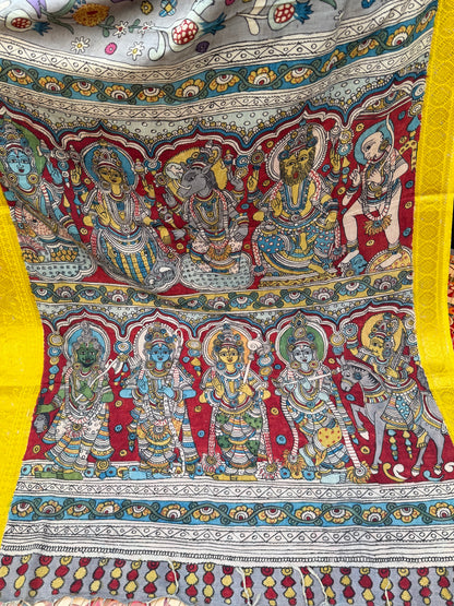 Silkcotton Penkalamkari Saree