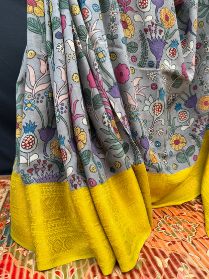 Silkcotton Penkalamkari Saree