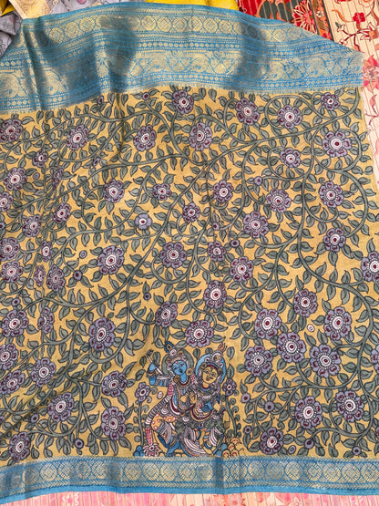 Silkcotton Penkalamkari Saree
