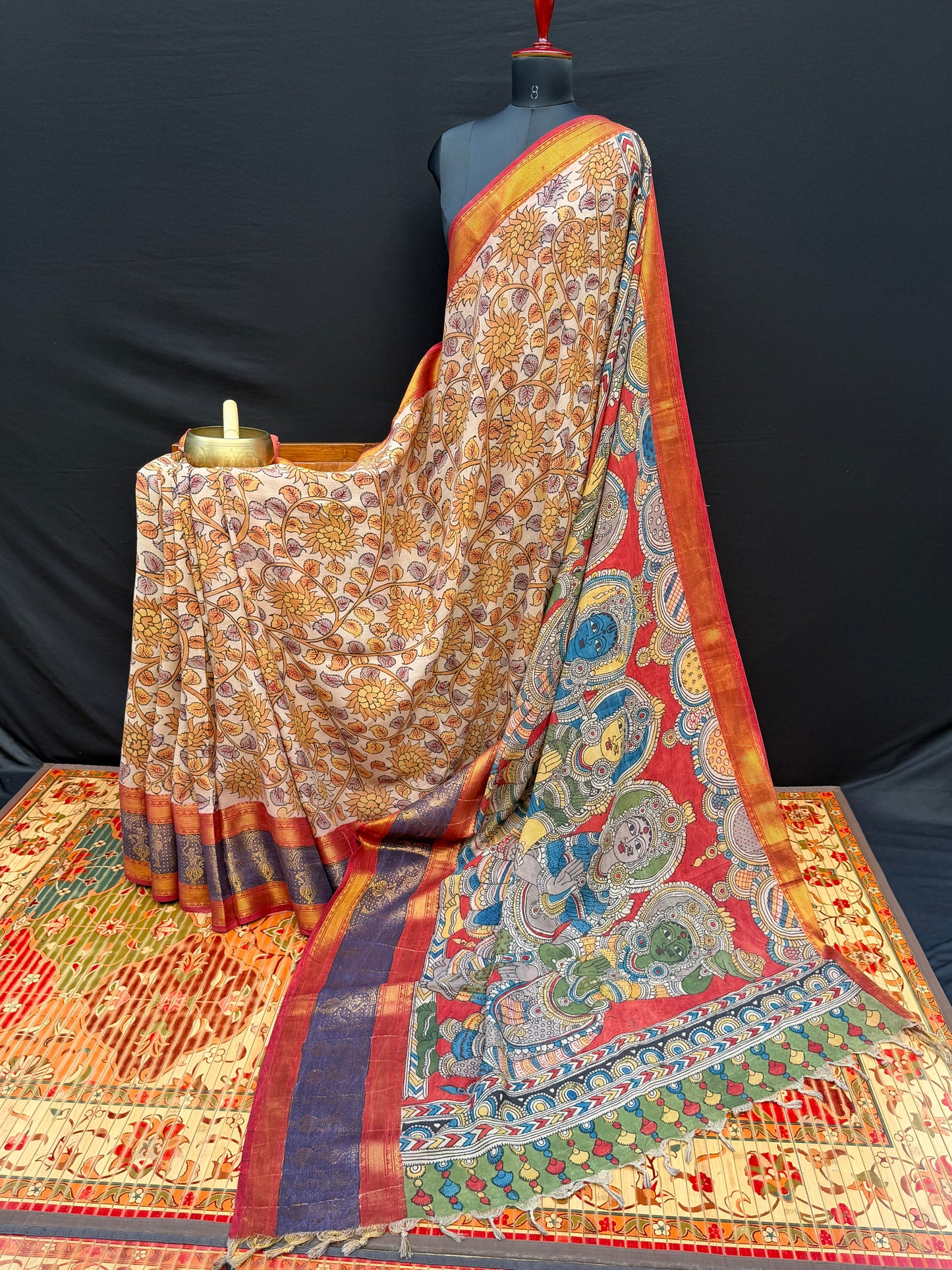 Silkcotton Penkalamkari Saree