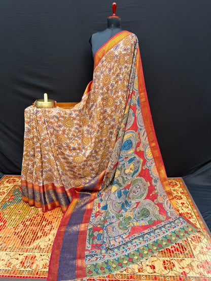 Silkcotton Penkalamkari Saree
