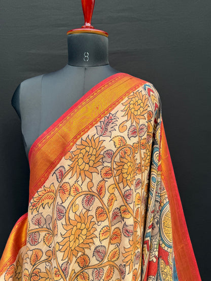 Silkcotton Penkalamkari Saree