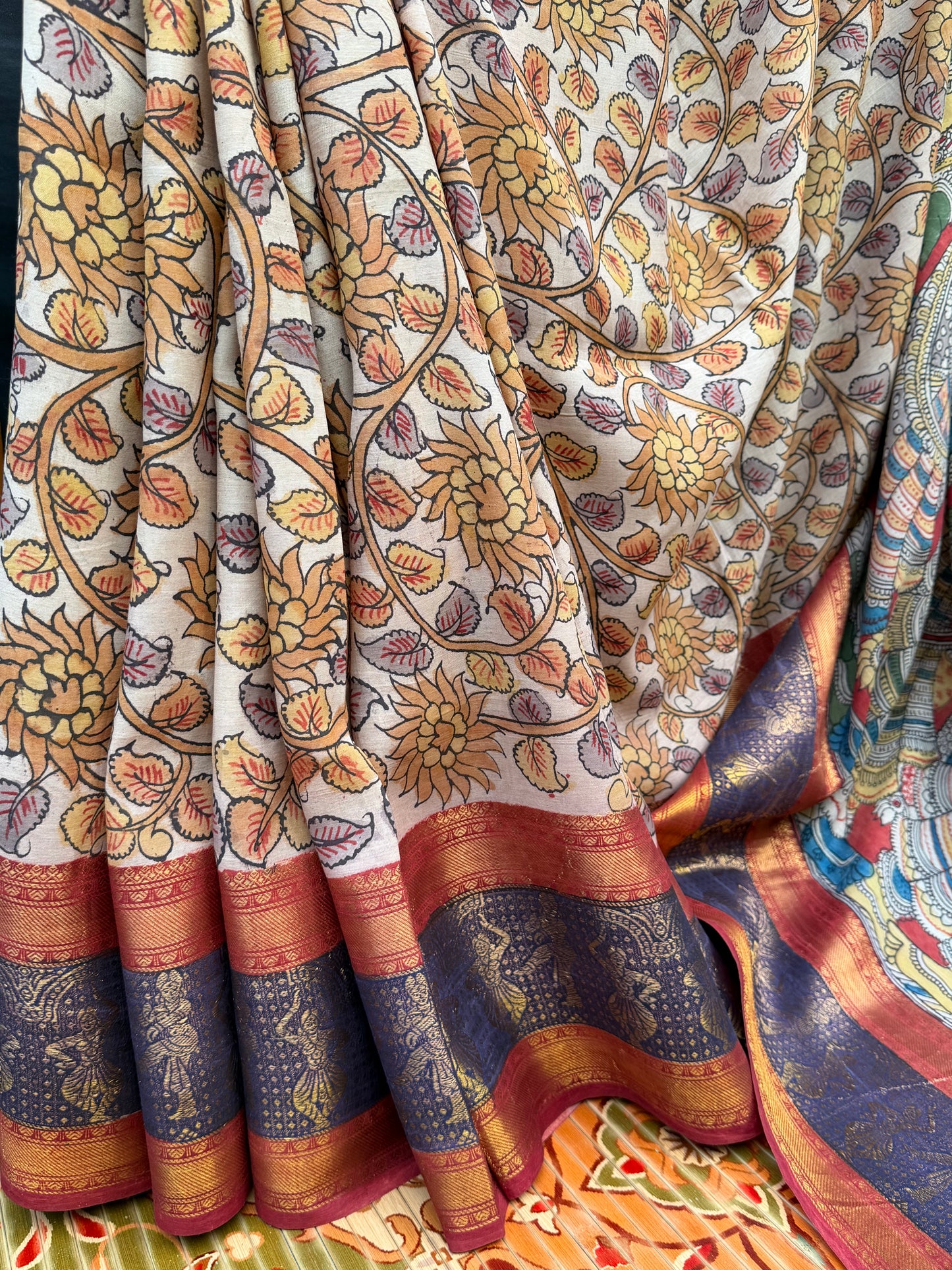 Silkcotton Penkalamkari Saree