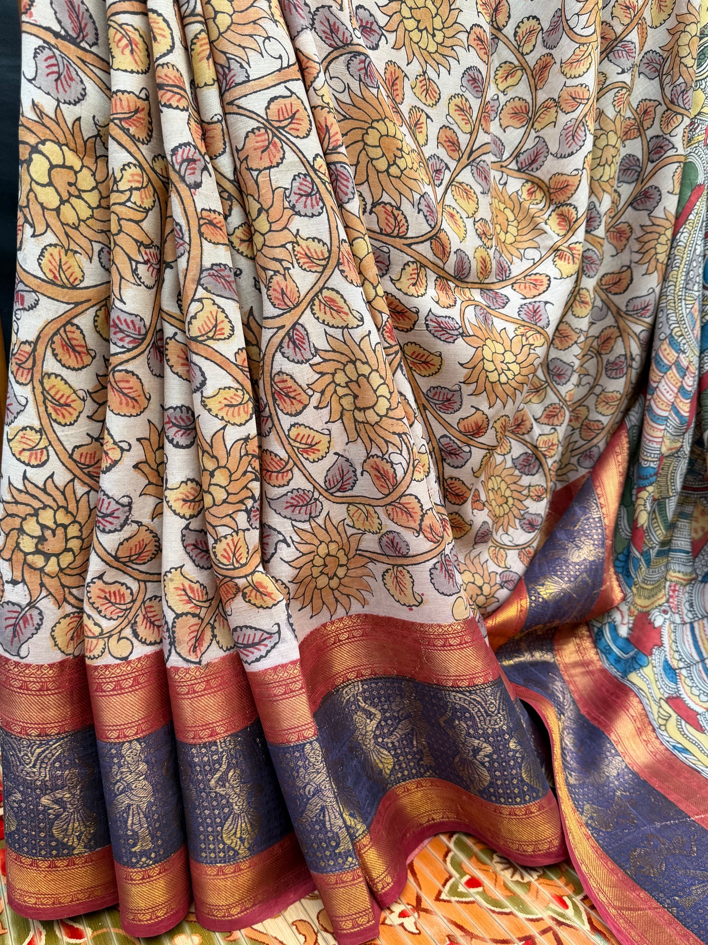 Silkcotton Penkalamkari Saree